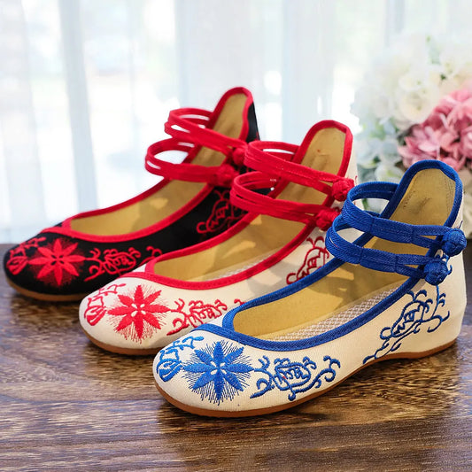 Sunflower Embroidered Ballet Flats