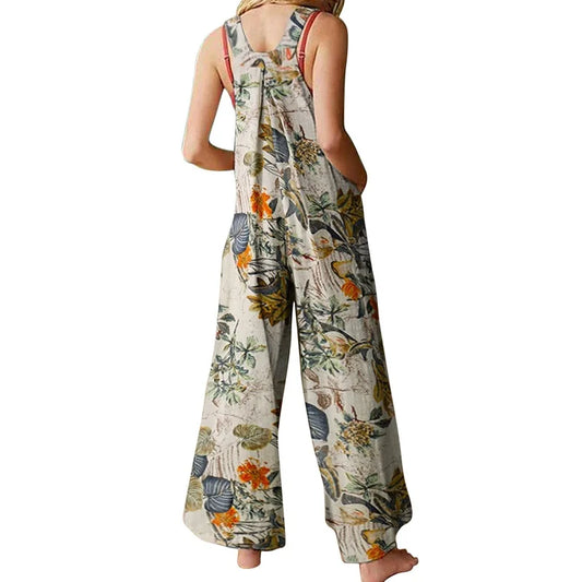 Floral Linen Blend Jumpsuit