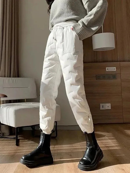 Fleece-Lined Winter Straight Pants