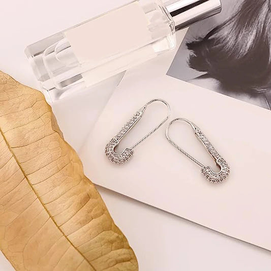 Paperclip Zircon Hoop Earrings