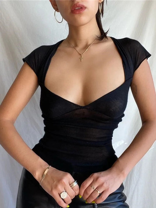 Backless Square-Neck Crop Top