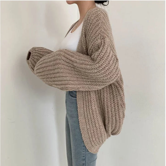 Harajuku Lantern-Sleeve Cardigan Sweater