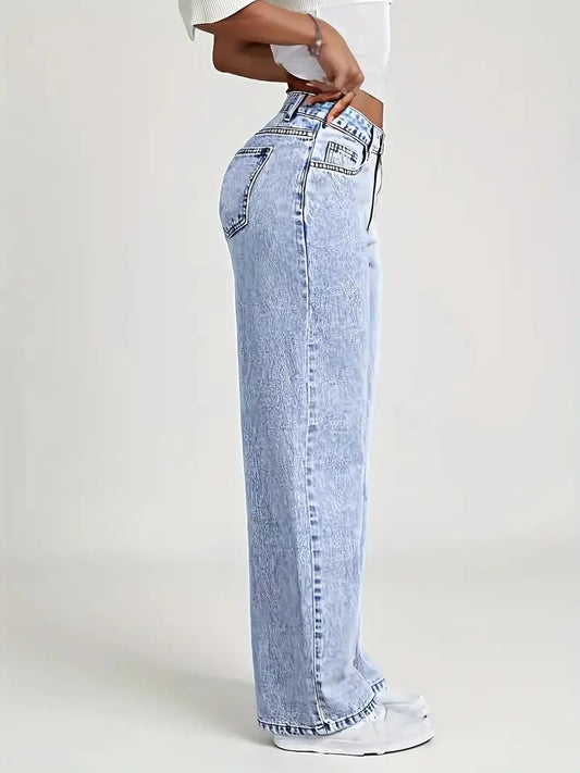 American Wide-Leg Denim Jeans