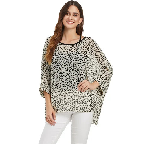 Bohemian Chiffon Batwing Blouse