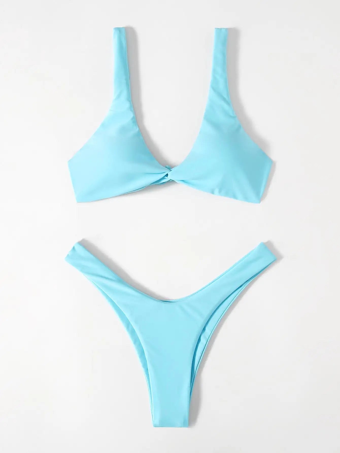 Tie-Strap High-Leg Bikini Set