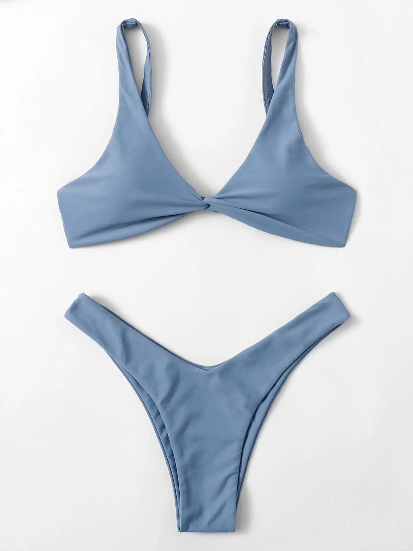 Tie-Strap High-Leg Bikini Set