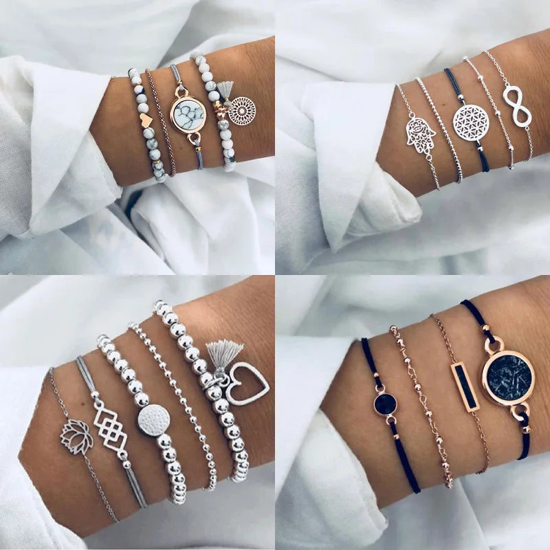 Bohemian Moon Charm Bracelet