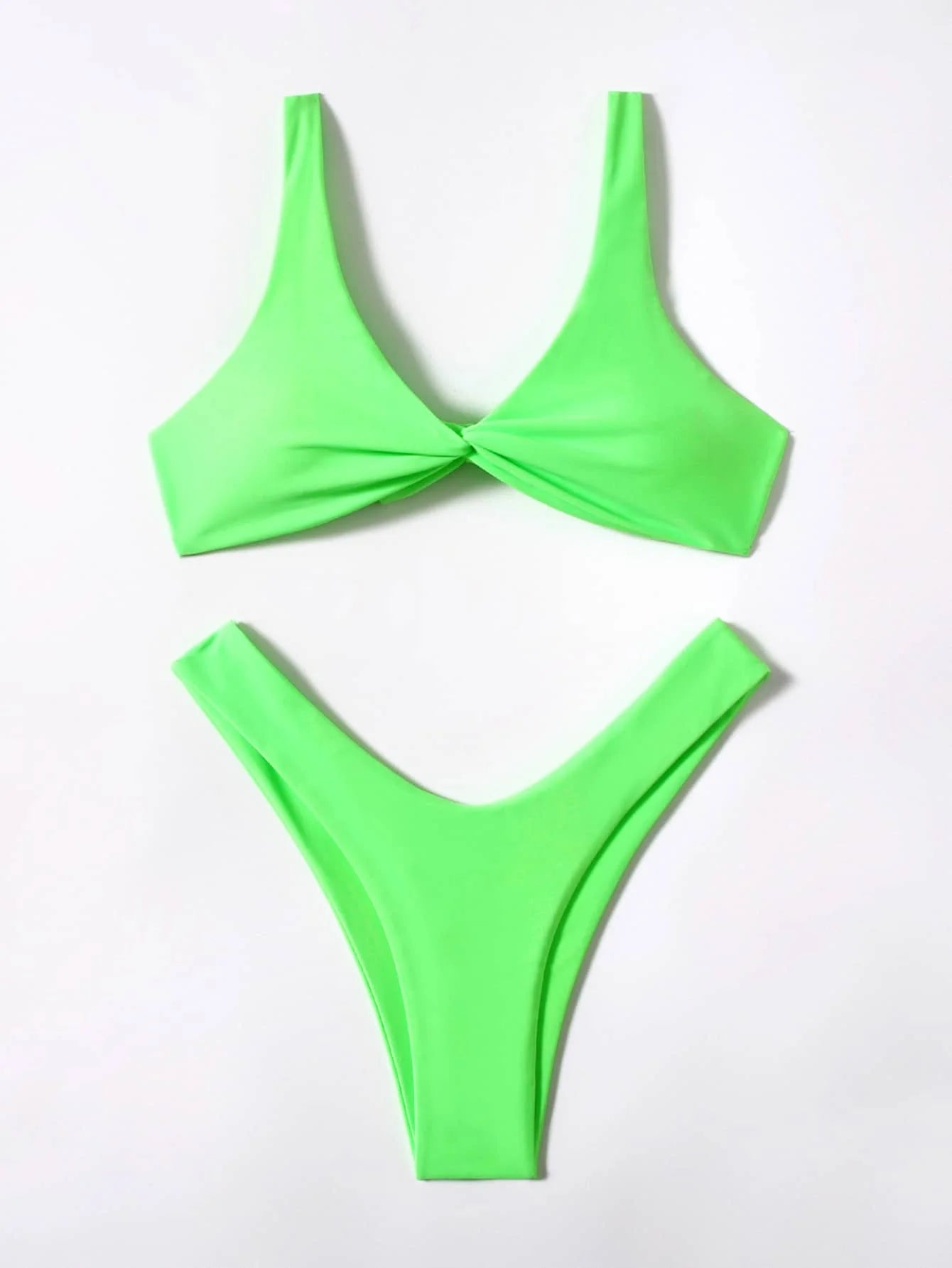 Tie-Strap High-Leg Bikini Set