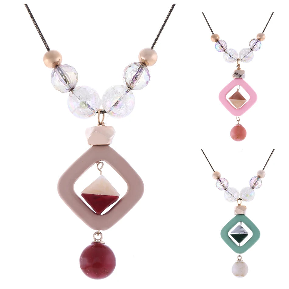 Acrylic Botanical Pendant Necklace
