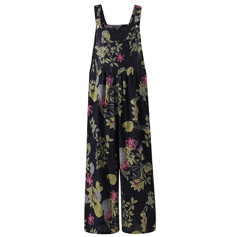 Floral Linen Blend Jumpsuit