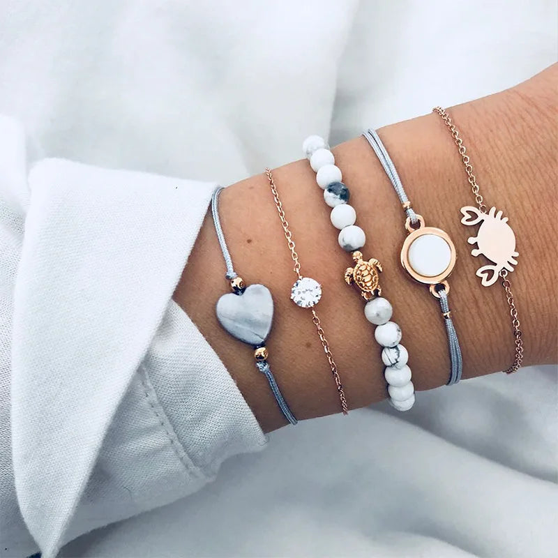 Bohemian Moon Charm Bracelet