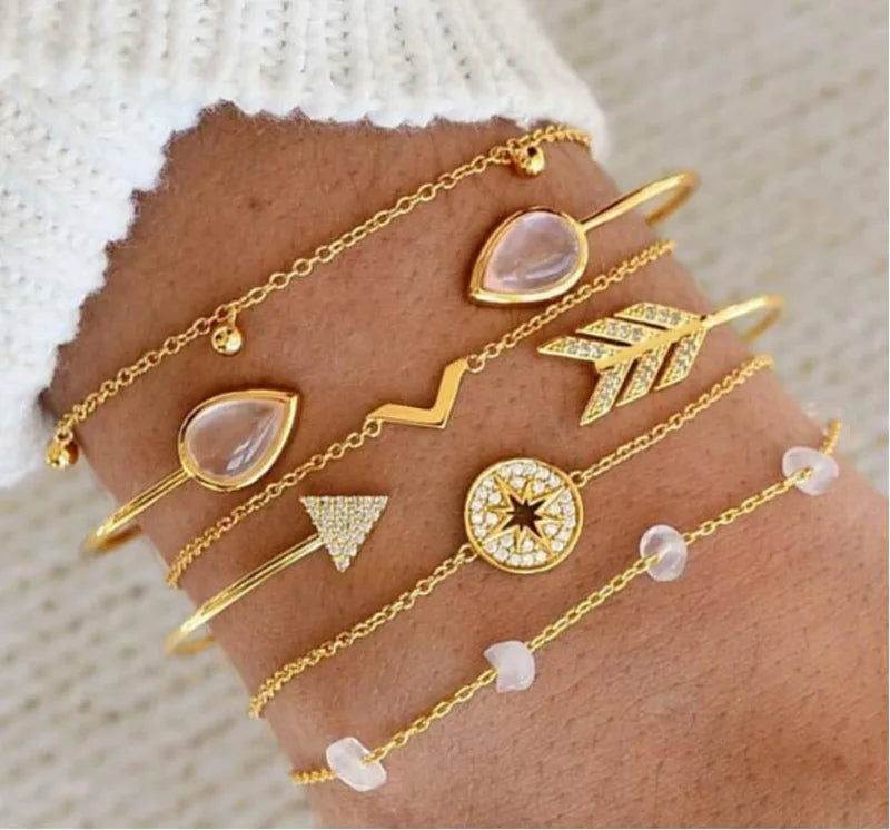Bohemian Moon Charm Bracelet