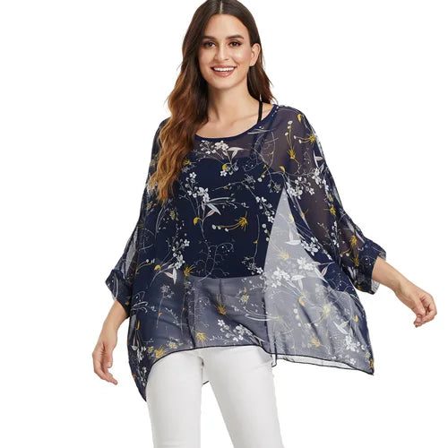 Bohemian Chiffon Batwing Blouse