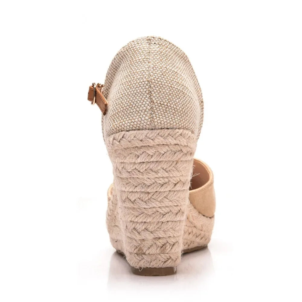 Suede Wedge Ankle Sandals