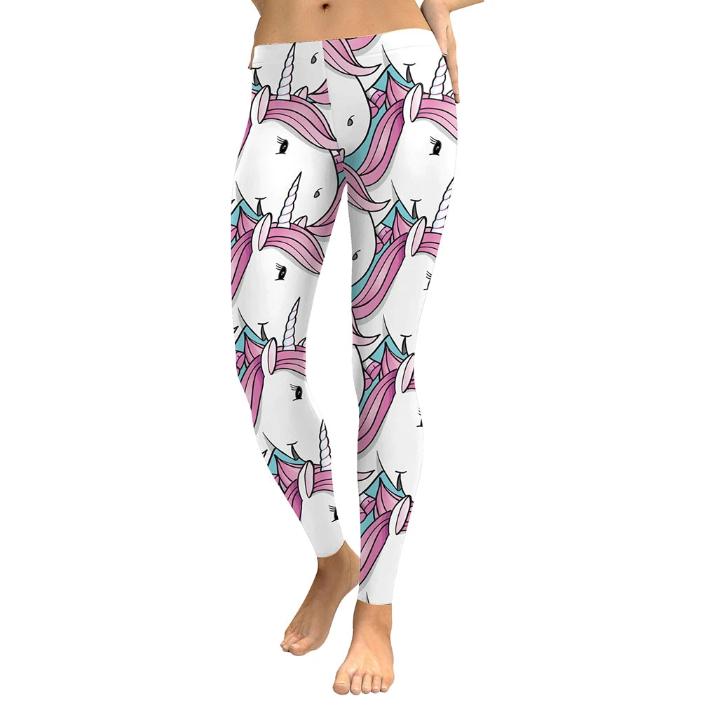 Unicorn Print Stretch Leggings