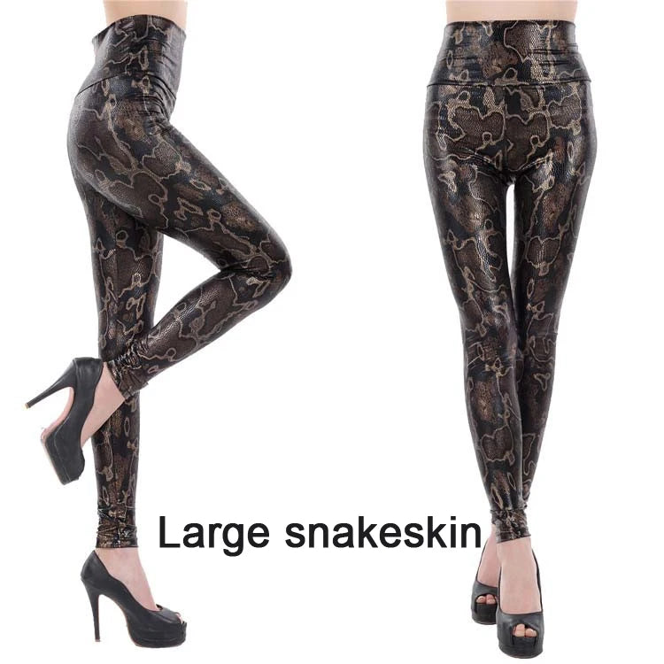 Snakeskin High-Waist Gothic Leggings