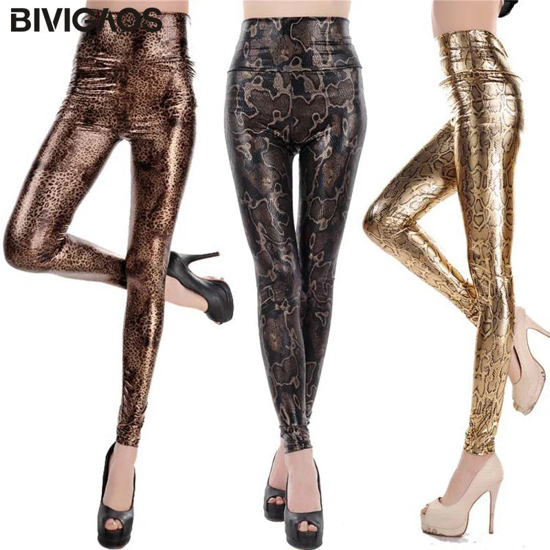 Snakeskin High-Waist Gothic Leggings