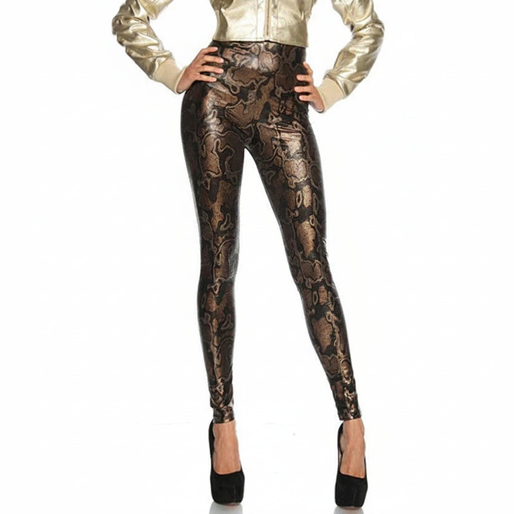 Snakeskin High-Waist Gothic Leggings