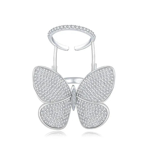 Butterfly Micro-Paved Zircon Ring