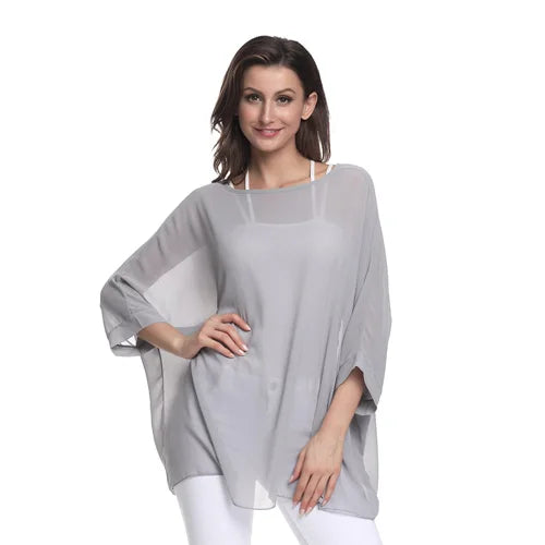 Bohemian Chiffon Batwing Blouse