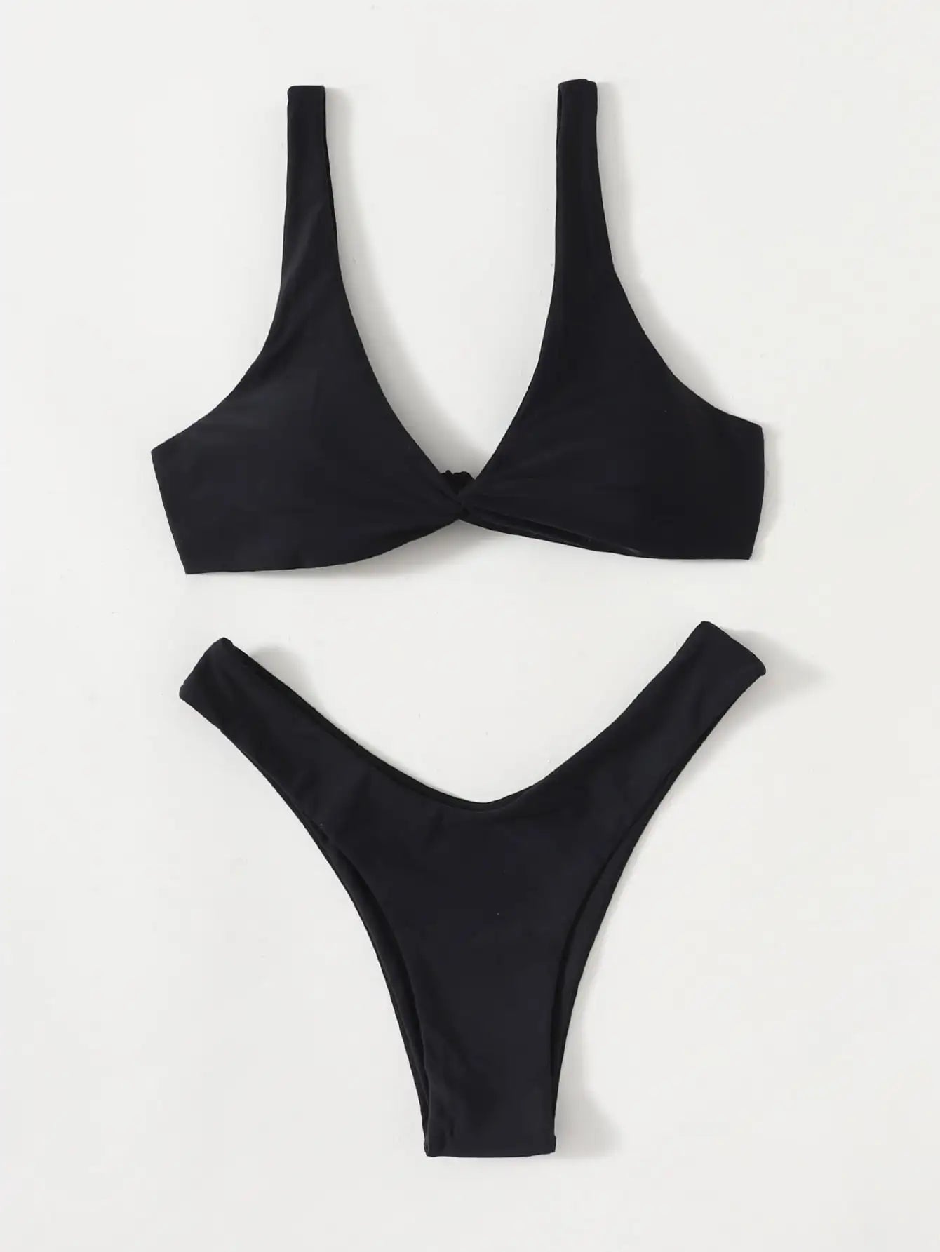 Tie-Strap High-Leg Bikini Set