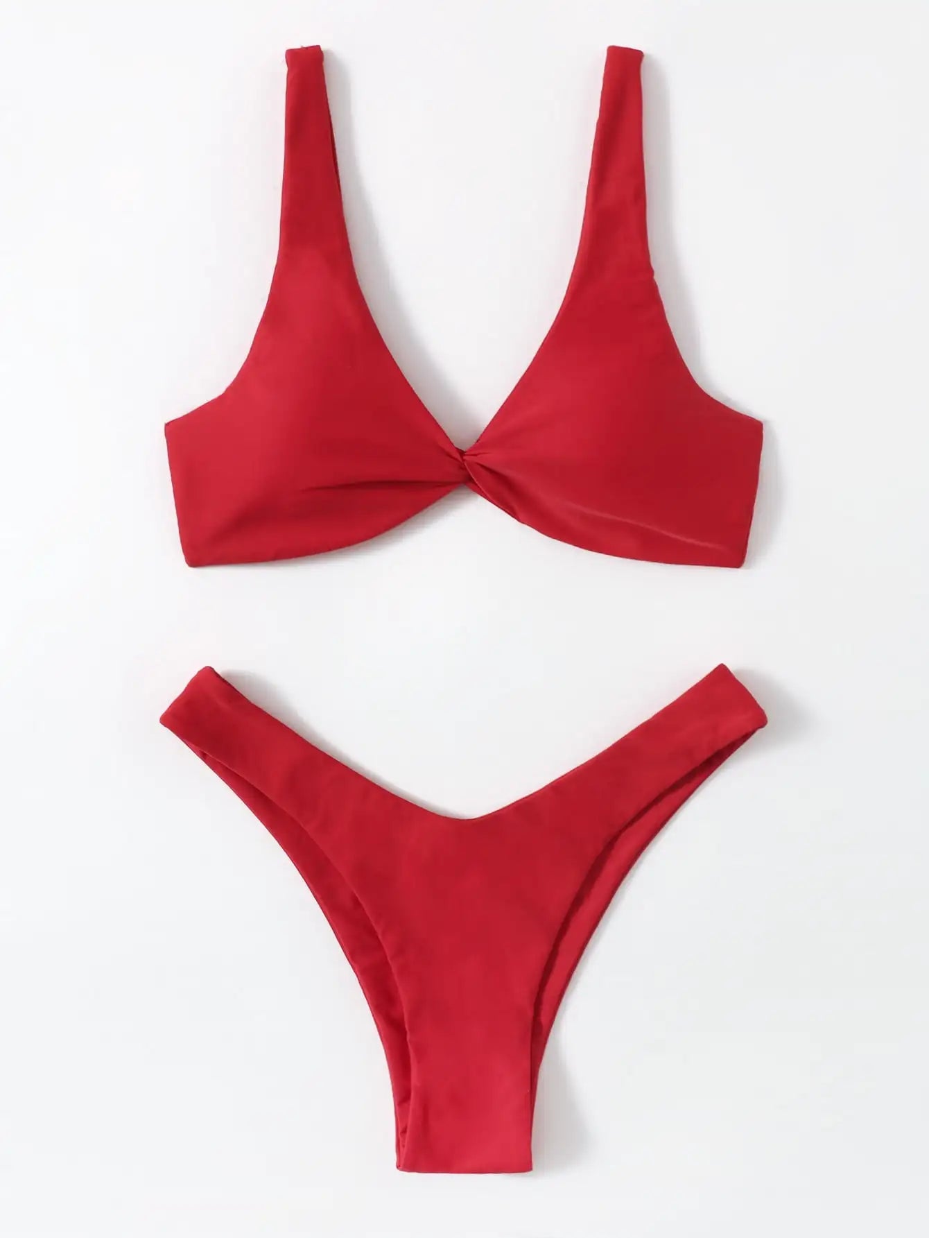 Tie-Strap High-Leg Bikini Set