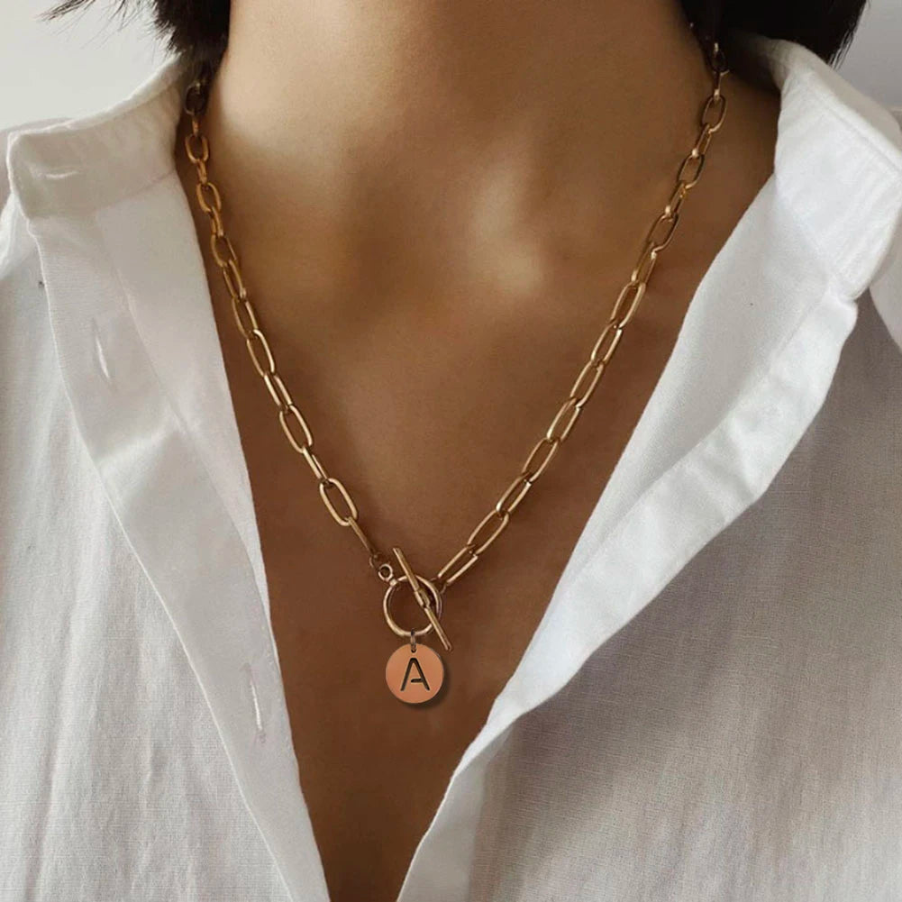 Custom Initial Paperclip Necklace
