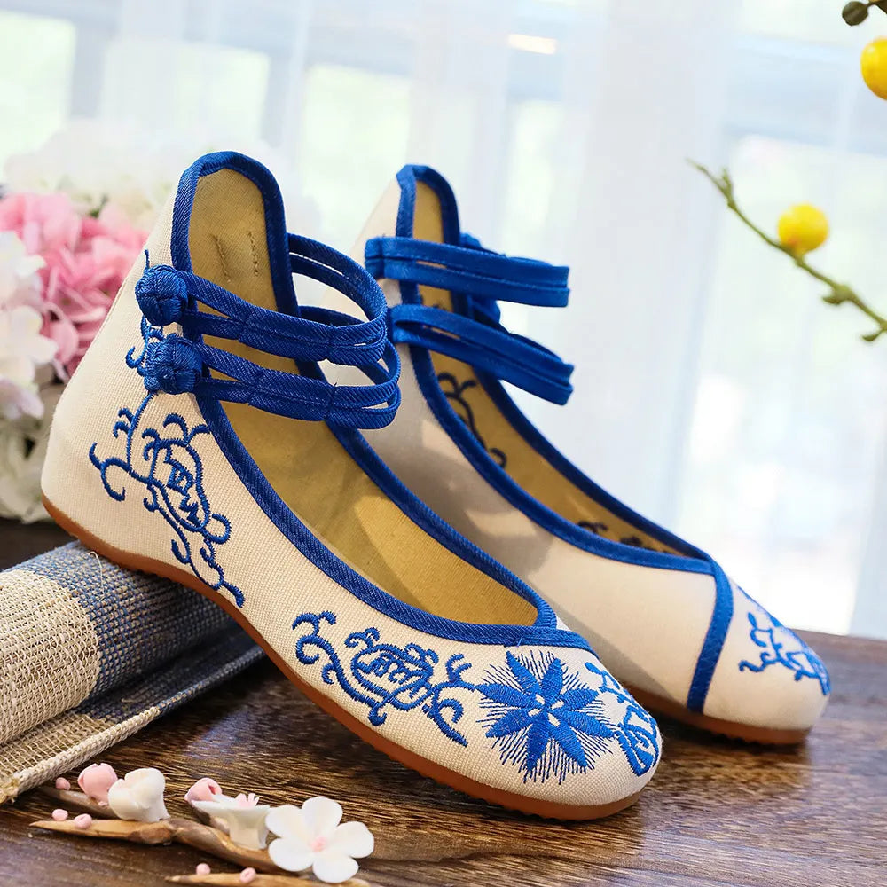 Sunflower Embroidered Ballet Flats