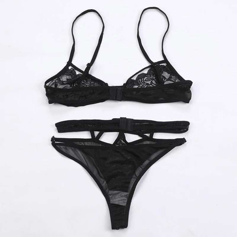 Lace Cutout Bra Set