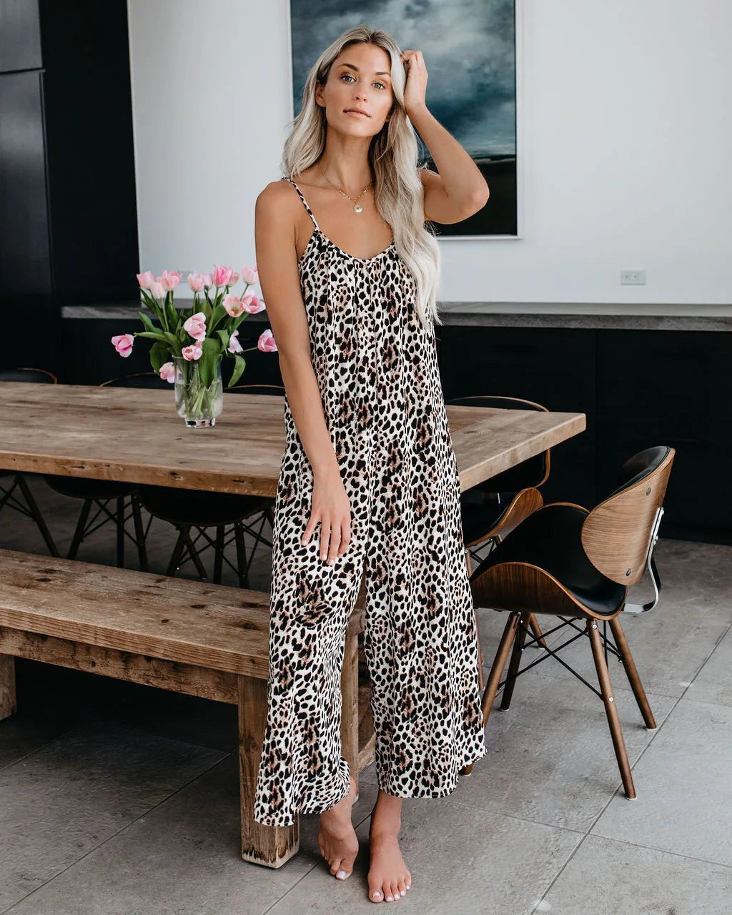 Printed Wide Leg Jumpsuit