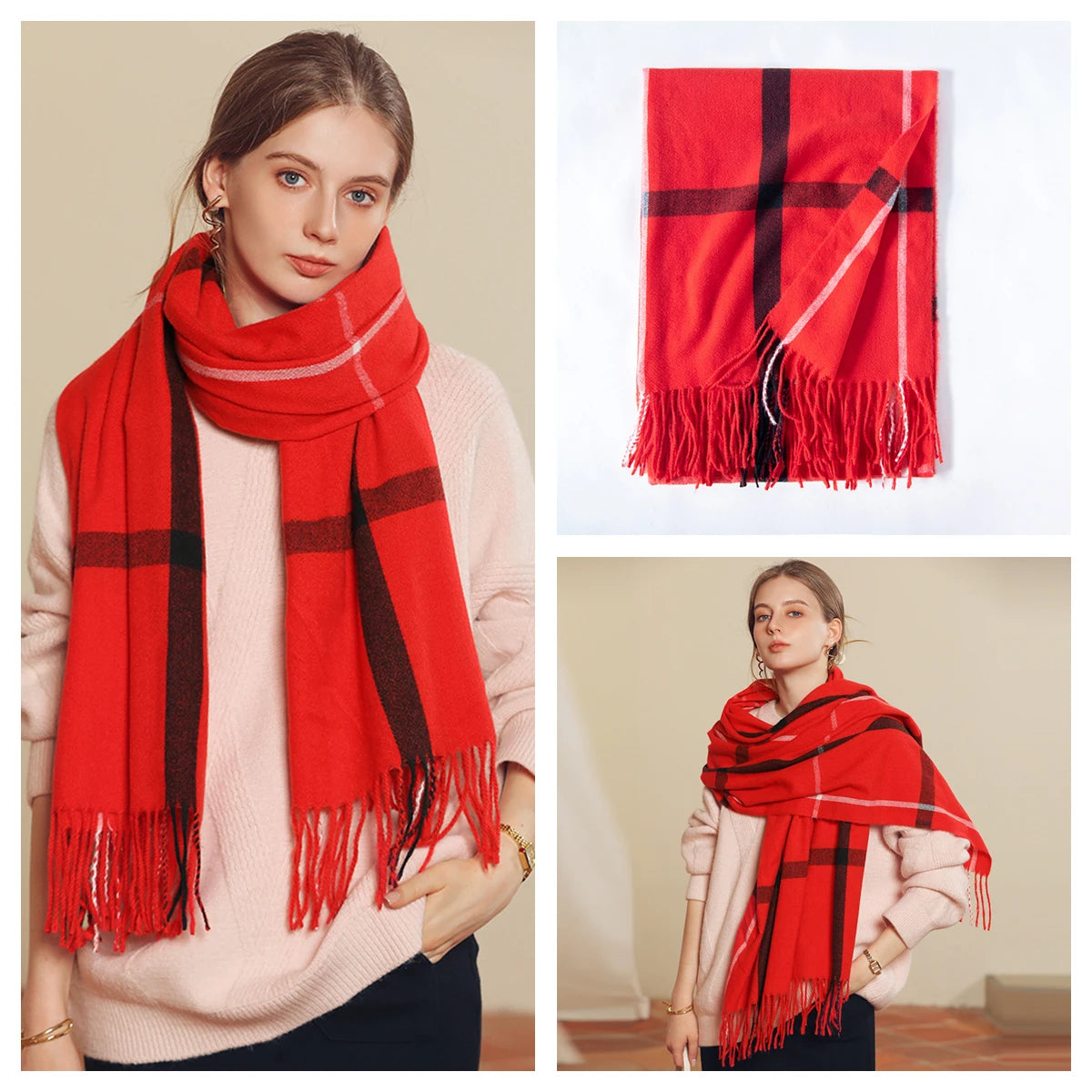 Classic Plaid Blanket Scarf