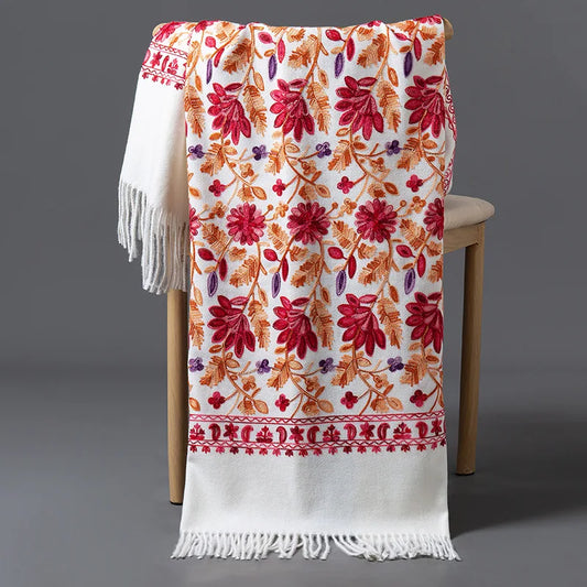 Embroidered Cashmere Blend Shawl