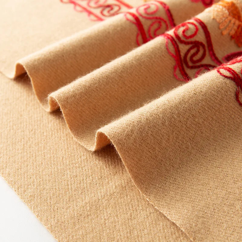 Embroidered Cashmere Blend Shawl