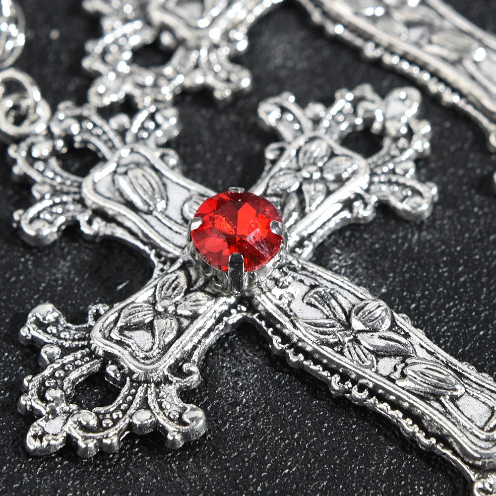 Crystal Cross Gothic Necklace