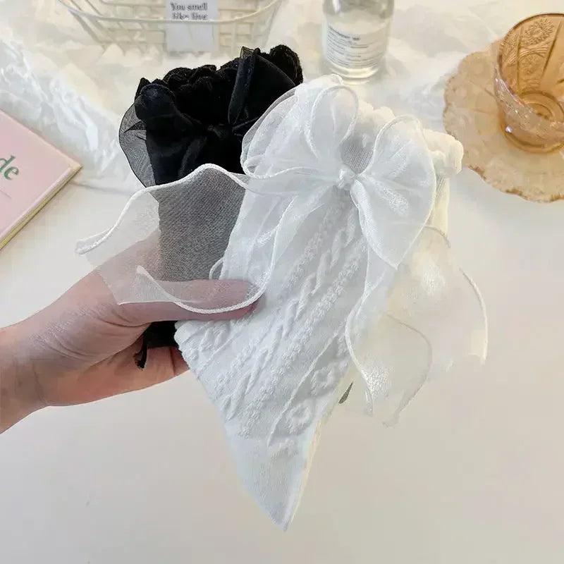 Lace Bow Ruffle Socks