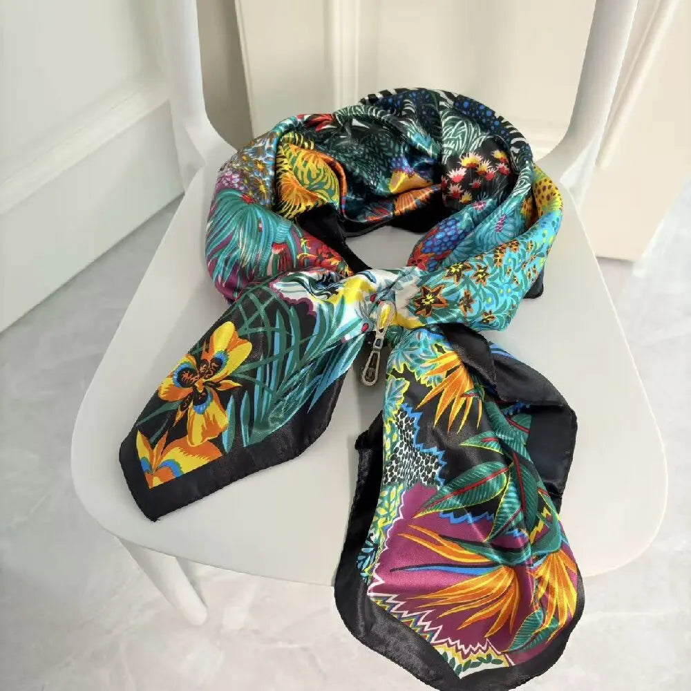 Silky Square Animal Scarf