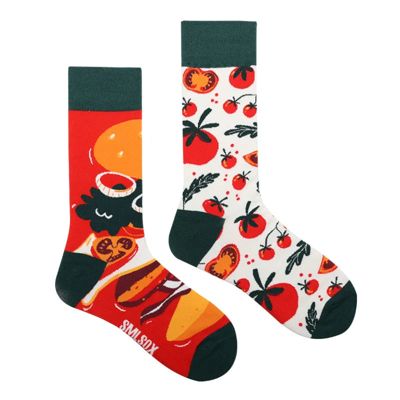 Fruit Print Crew Socks