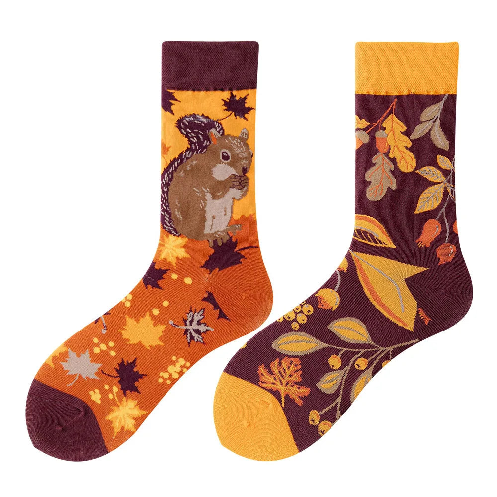 Fruit Print Crew Socks