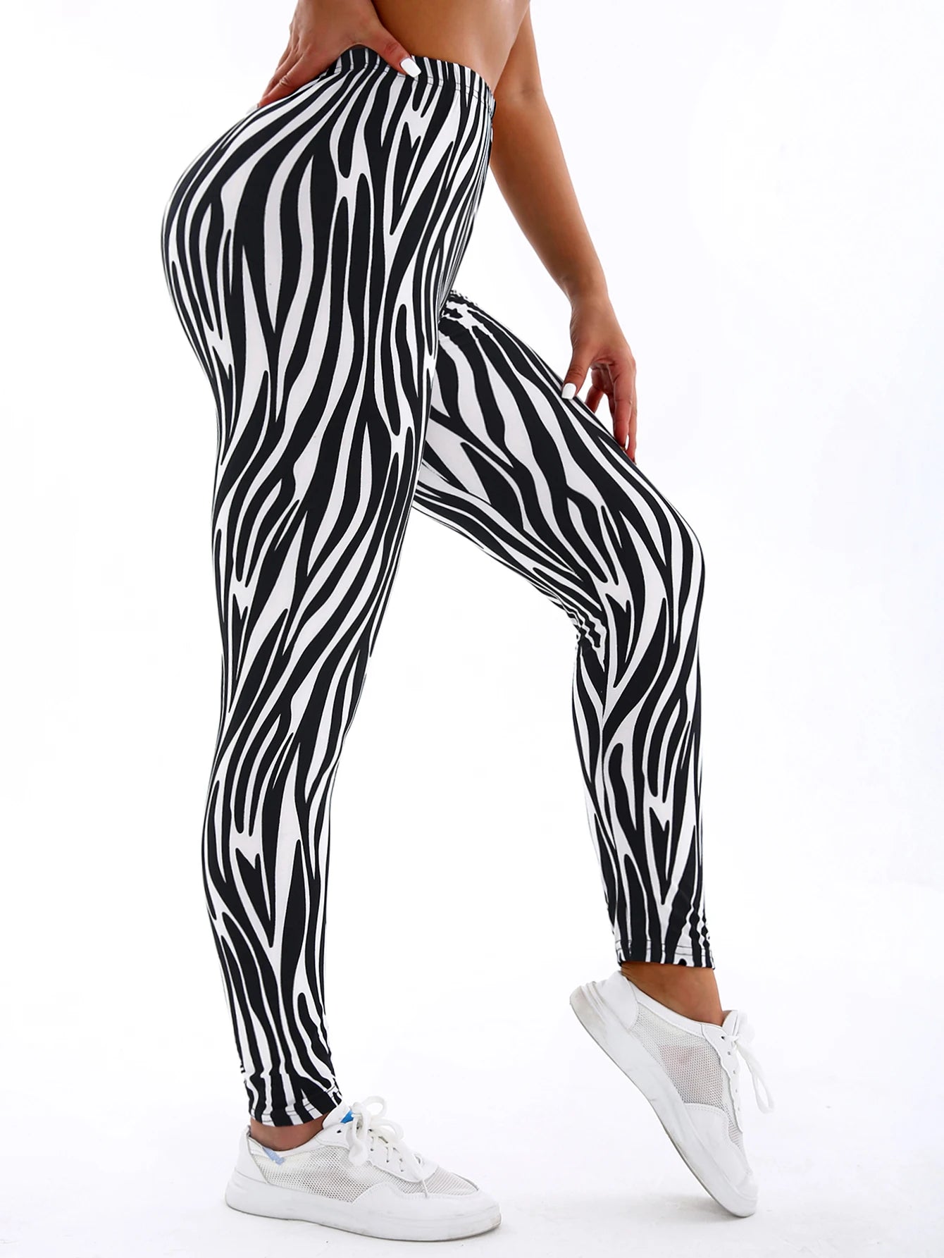Brushed Irregular Stripe Leggings