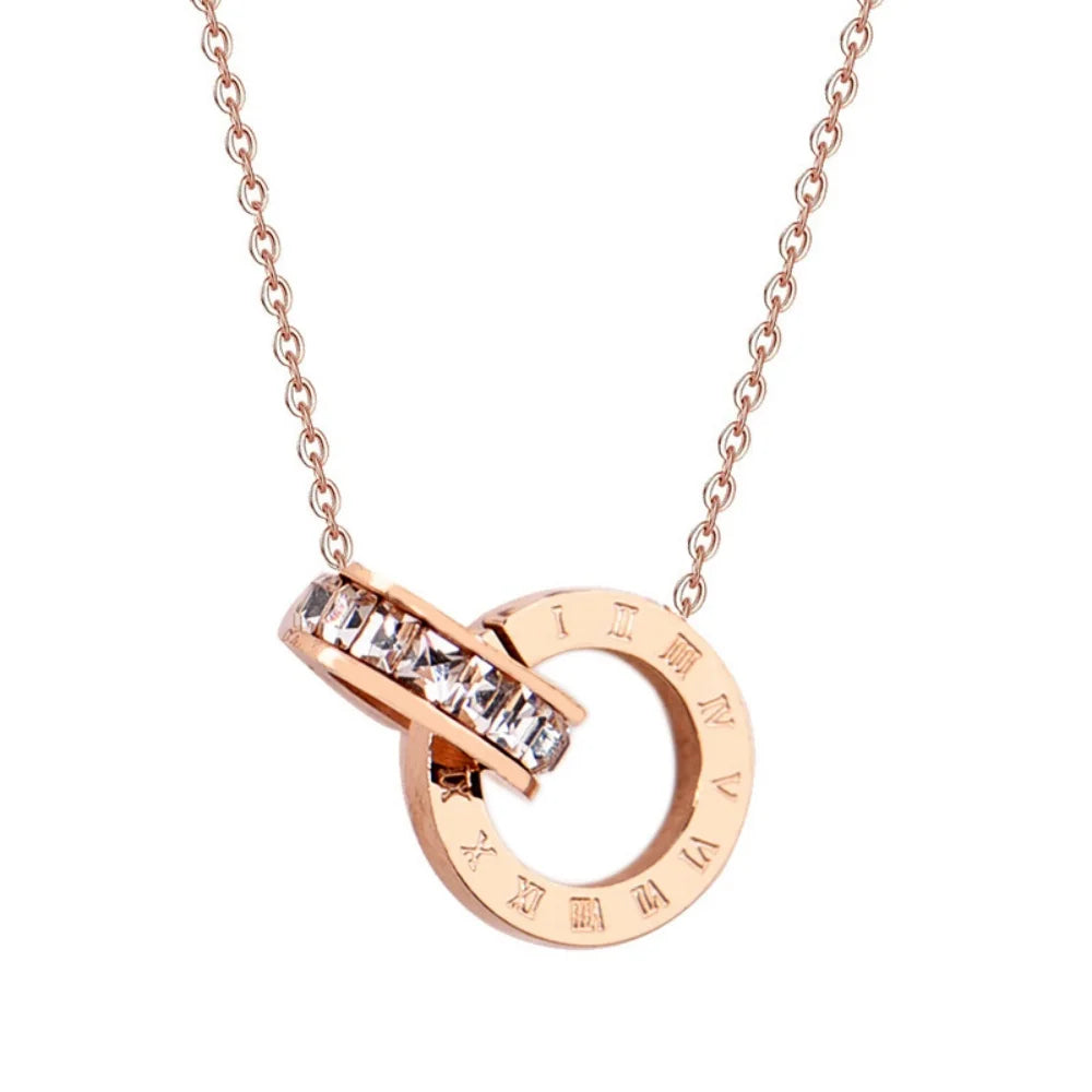 Roman Numeral Crystal Necklace