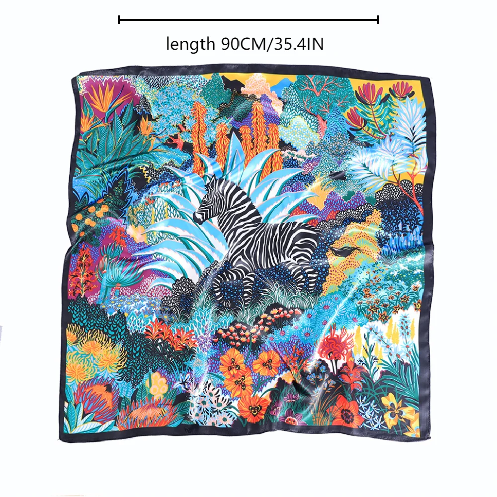 Silky Square Animal Scarf