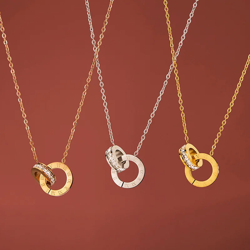 Roman Numeral Crystal Necklace
