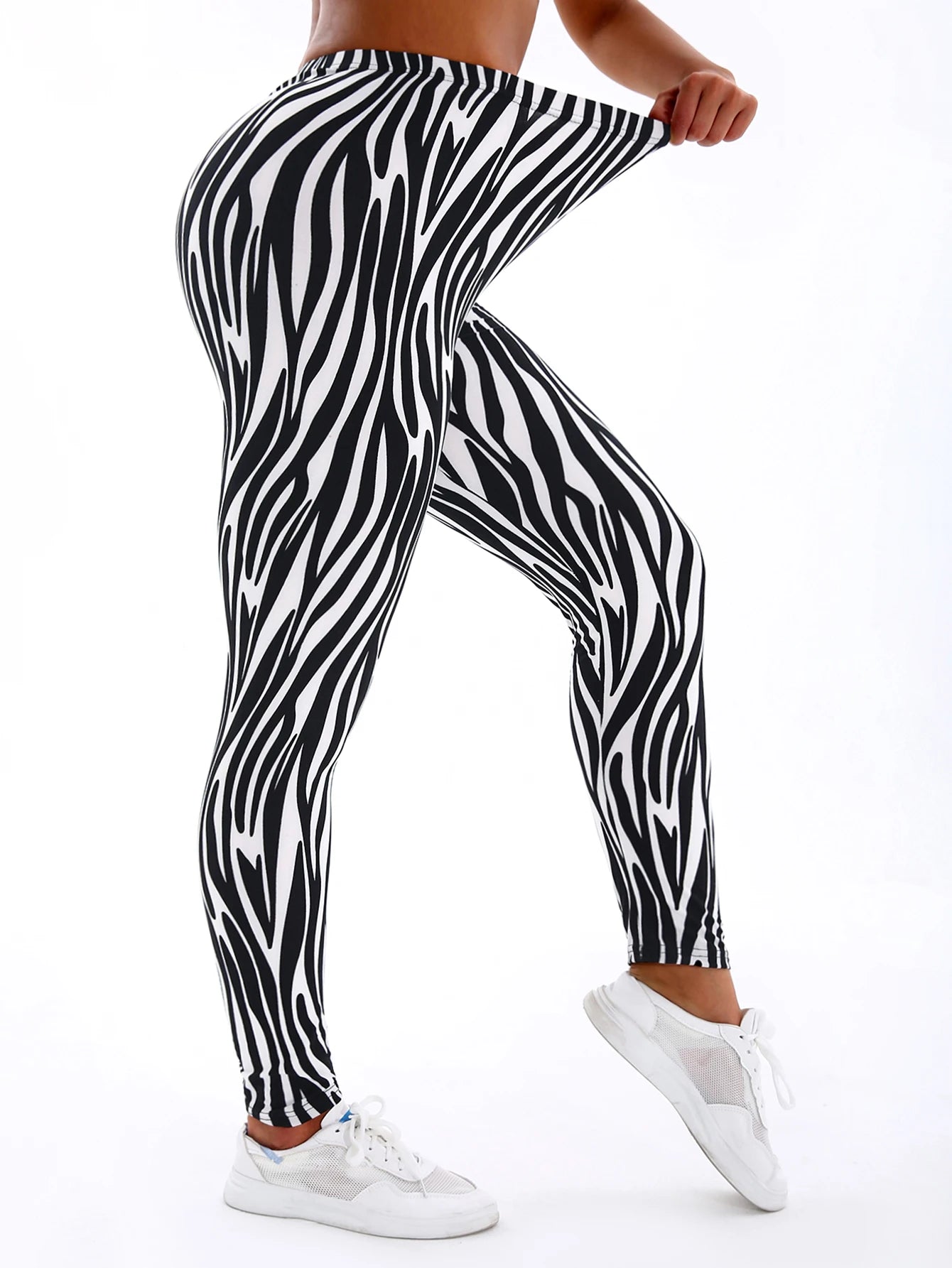 Brushed Irregular Stripe Leggings