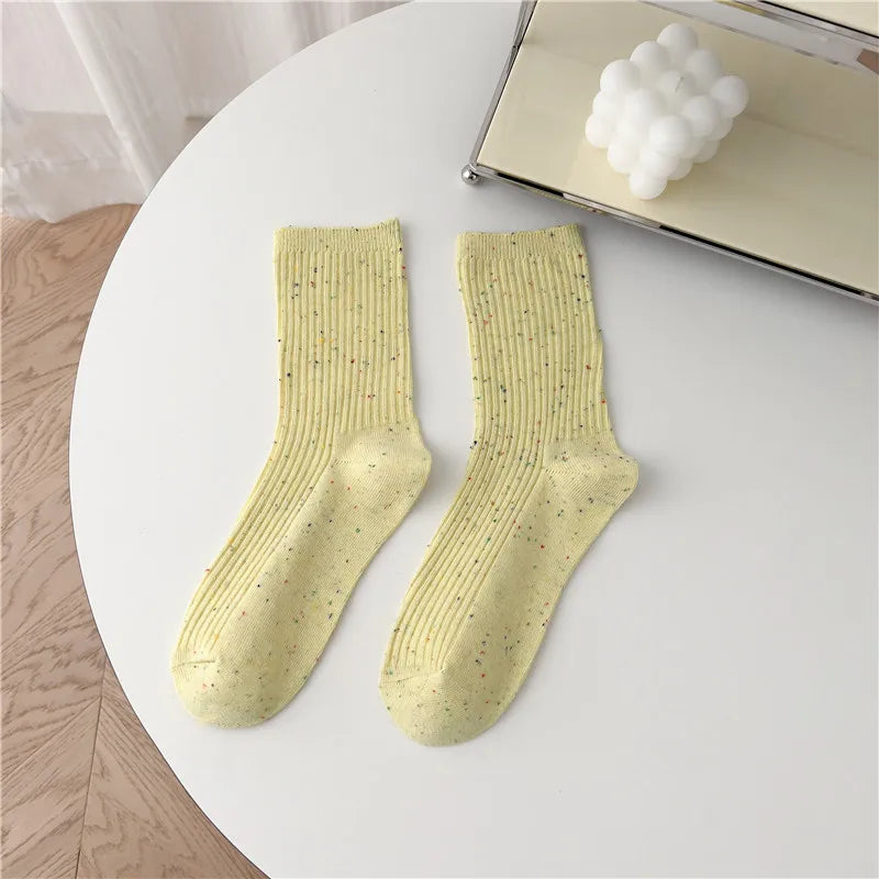 Colorful Dotted Crew Socks