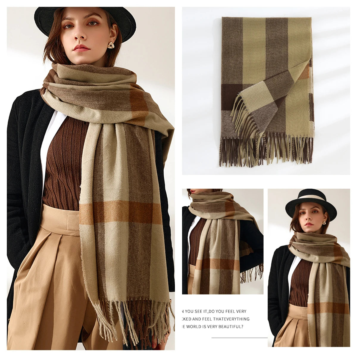 Classic Plaid Blanket Scarf