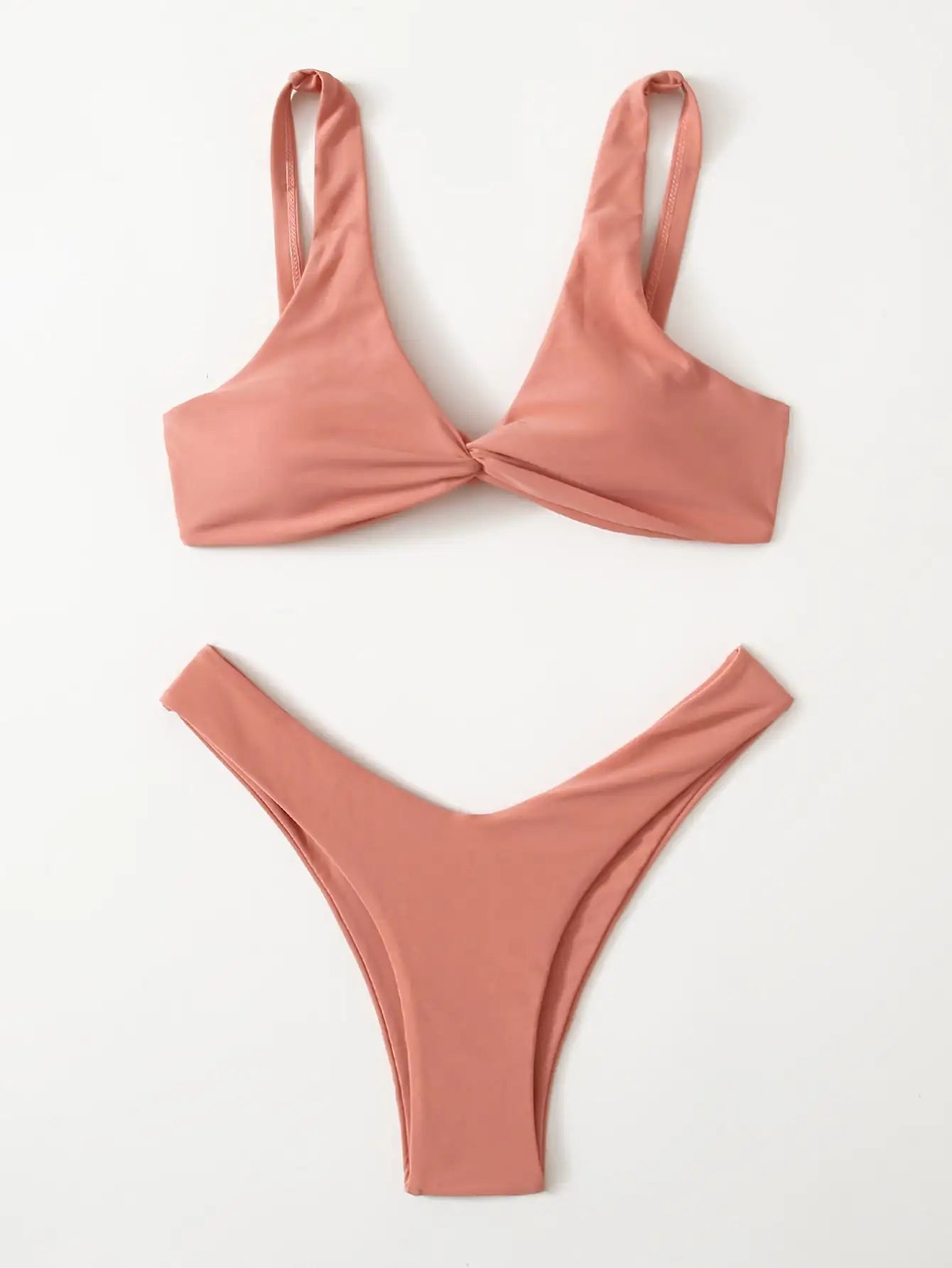 Tie-Strap High-Leg Bikini Set