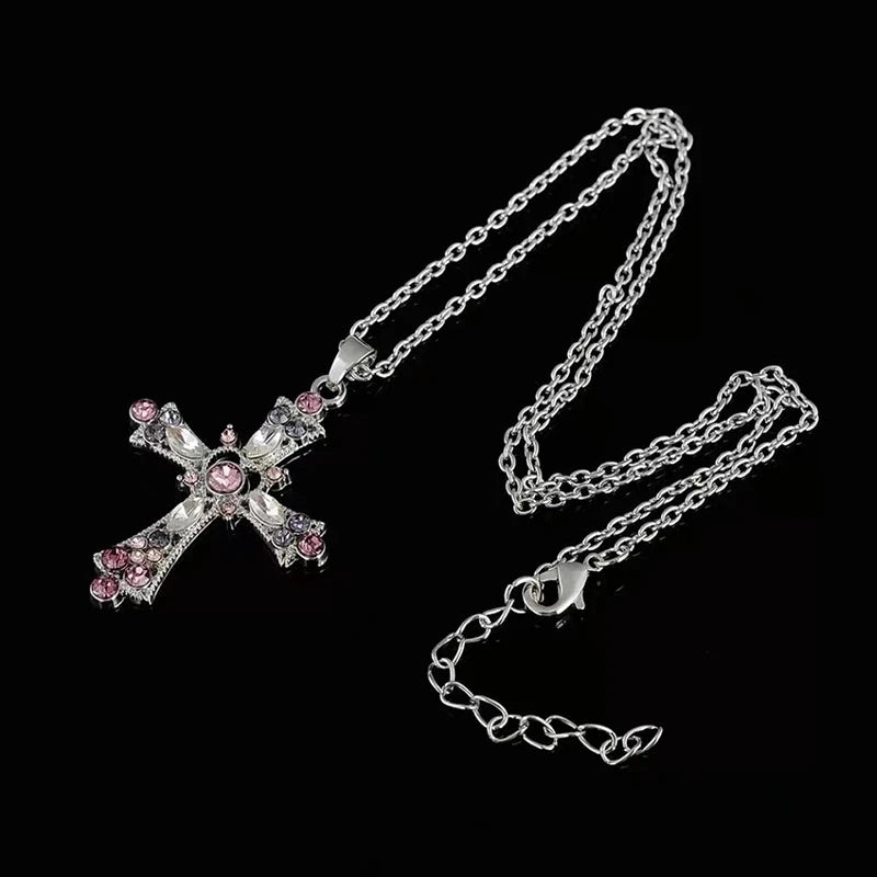 Crystal Cross Gothic Necklace