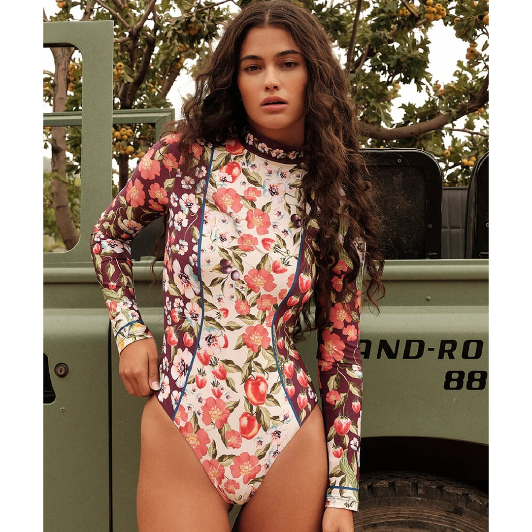 Long-Sleeve Surfing One-Piece Swimsuit