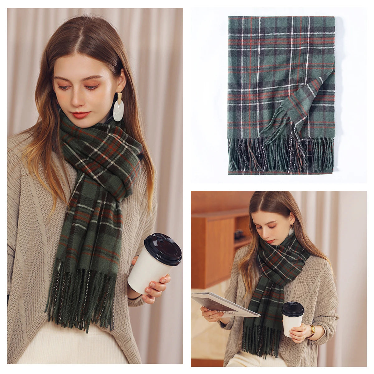 Classic Plaid Blanket Scarf