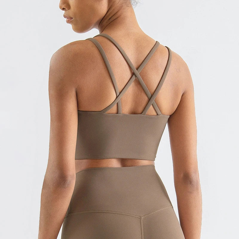 Elastic Cross-Back Sports Bra